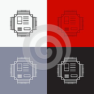 Chip, cpu, microchip, processor, technology Icon Over Various Background. Line style design, designed for web and app. Eps 10