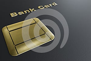 chip from credit card. copy paste, copy space. 3D render