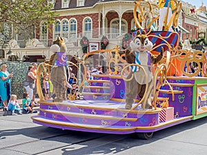 Chip and Dale on a float