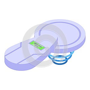 Chip electronic icon isometric vector. Silicon loss data