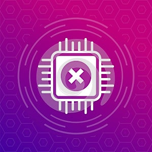 chip failure or microchip error icon for web