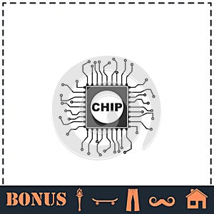 Chip icon flat