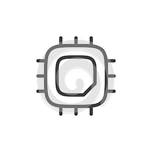 Chip icon Thin outline art symbol