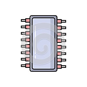 Chip vector flat color icon