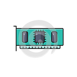 Chip vector flat color icon