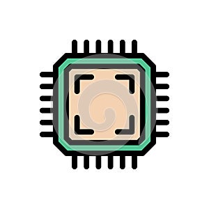 chip vector flat color icon