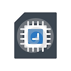Chip vector glyph color  icon
