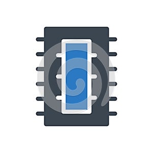 Chip vector glyph color  icon