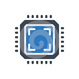 Chip vector glyph color  icon