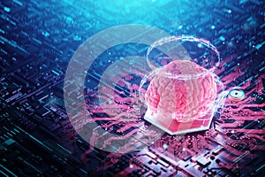 A chip implanted in the brain, neurotechnology, a microprocessor connected electrically to human neurons. Neural networks,