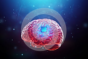 A chip implanted in the brain, neurotechnology, a microprocessor connected electrically to human neurons. Neural networks,