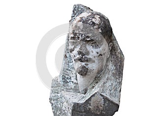 Chip Lenin bust or head in bad condition isolated on white