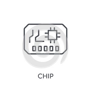 Chip linear icon. Modern outline Chip logo concept on white back