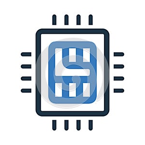 Chip, microchip, processor icon. Simple editable vector illustration