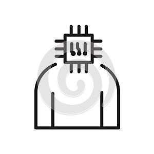 chip processor with man body icon
