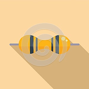 Chip resistor icon flat vector. Electrical circuit