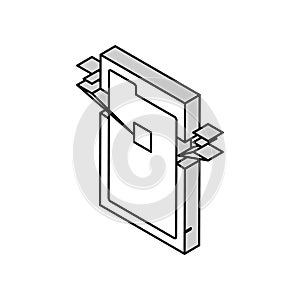 chip rfid structure isometric icon vector illustration
