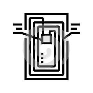 chip rfid structure line icon vector illustration