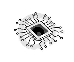 Chip technology vector illustration Micro chip photo