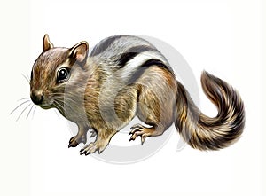 Chipmunk Tamias, realistic drawing photo