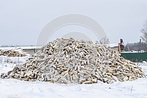 Chipped birch firewood