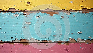 Chipped paint, sun bleached Spring Break on wood plank, texture, sun