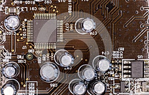 Chips On The Board. Close-Up. Technological Progress Concept