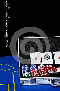 chips and cards on poker table