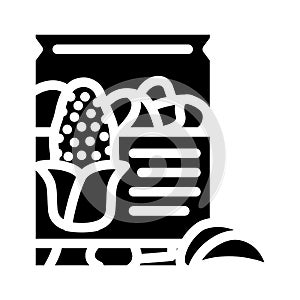 chips corn glyph icon vector illustration