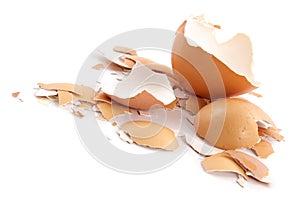 Chips of the crushed egg shell-