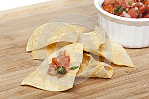 Chips and Fresh salsa in a bowl