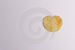 Chips heart on a white background. isolated