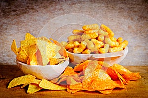 Chips, nachos and curls