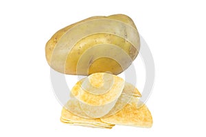 Chips potato and peeled potato