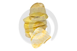 Chips potato and peeled potato