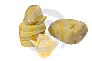 Chips potato and peeled potato