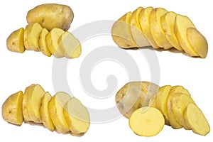 Chips potato and peeled potato