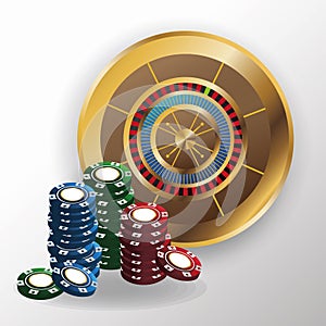 Chips and roulette for poker and casino game design