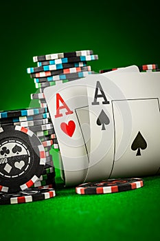 Chips and two aces