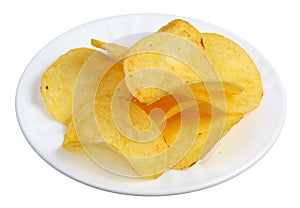 Chips in a white plate