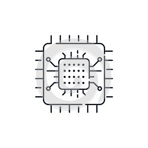 chipset icon vector from hardware and technology concept. Thin line illustration of chipset editable stroke. chipset linear sign