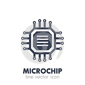 Chipset, microchip icon on white