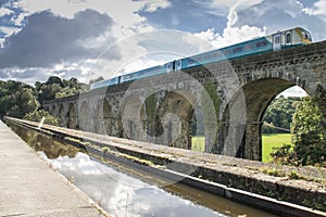 Chirk Aqueduct Viaduct with Train