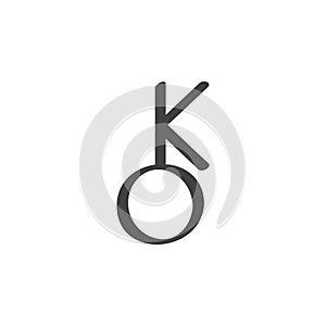 Chiron astrology sign line icon