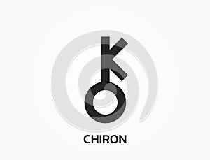 chiron astrology symbol. zodiac, astronomy and horoscope sign. isolated vector image