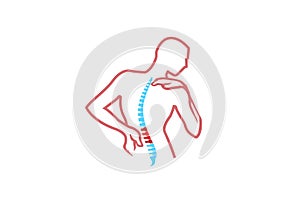 Chiropractic Body Pain Exercice Vector spine diagnostics symbol design Logo photo