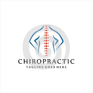 Chiropractic Body Pain Exercise Vector spine diagnostics symbol design Logo