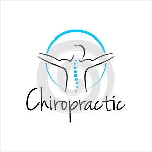 Chiropractic Logo Design Health Medical Vector.