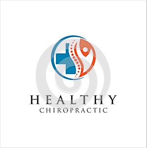 Chiropractic Logo Design Vector illustration . Pain Logo . Spine care logo . bone ,orthopedic , Chiropractic Wellness Center .