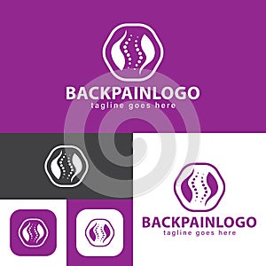 Chiropractic logo.Spine symbol.Massage, back pain and osteopathy icon.Creative Symbol.Vector illustration
